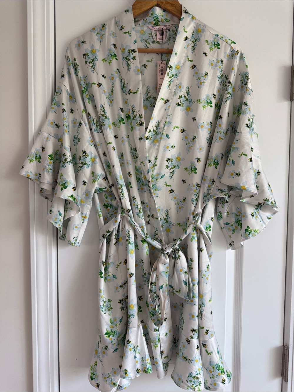 Victoria’s Secret M/L Bumble Bee Belted Robe With Flutter Sleeves NWT NEW